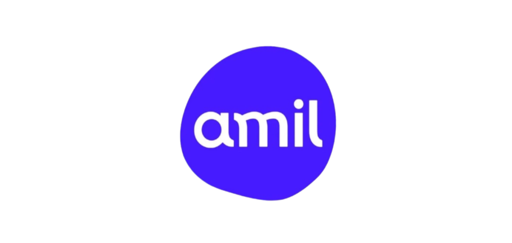 Logotipo lilás da Amil Saúde. Falando sobre o melhor plano de saúde para autismo.